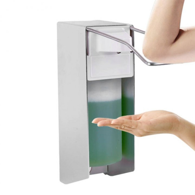 Dispenser pentru gel / sapun lichid  actionare cu cotul 1 Litru