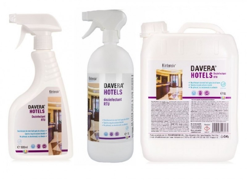 DAVERA HOTELS - Dezinfectant gata de utilizare dezodorizant multi-suprafete de nivel inalt