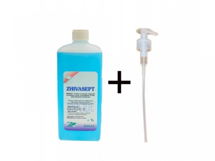 ZHIVASEPT GEL - Gel dezinfectant maini antibacterian pe baza de alcooli, flacon 1 litru cu pompita