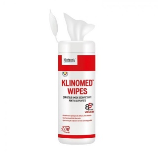 KLINOMED WIPES Servetel dezinfectant suprafete, 85% alcool, TUB 70 bucati